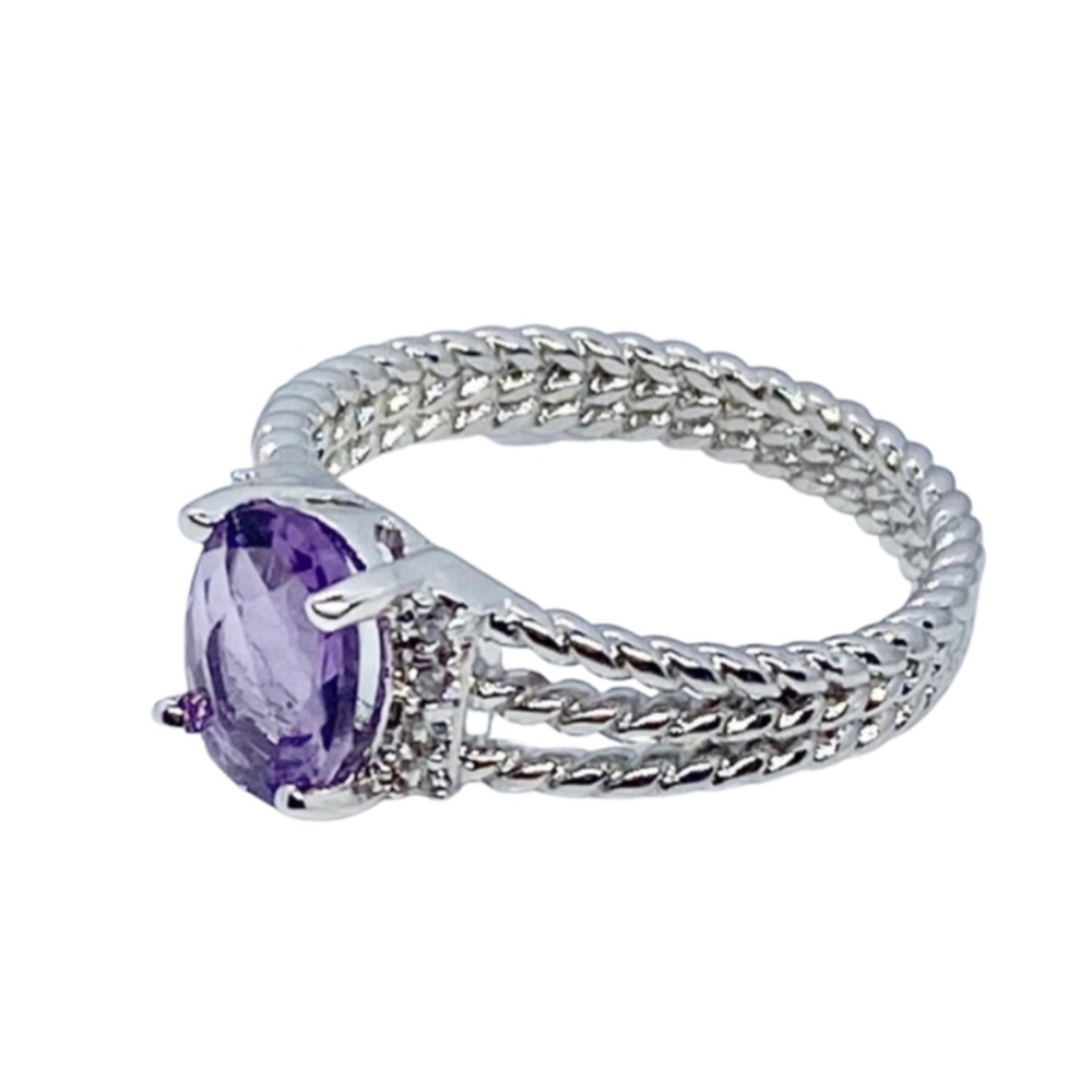 🆕 Amethyst & CZ Ring